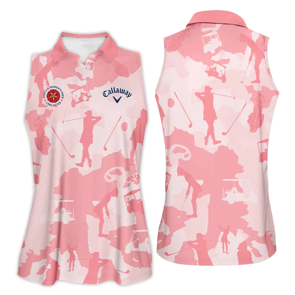 Camo Pink Color 79th U.S. Women’s Open Lancaster Callaway Sleeveless Polo Shirt Golf Sport All Over Print Sleeveless Polo Shirt For Woman