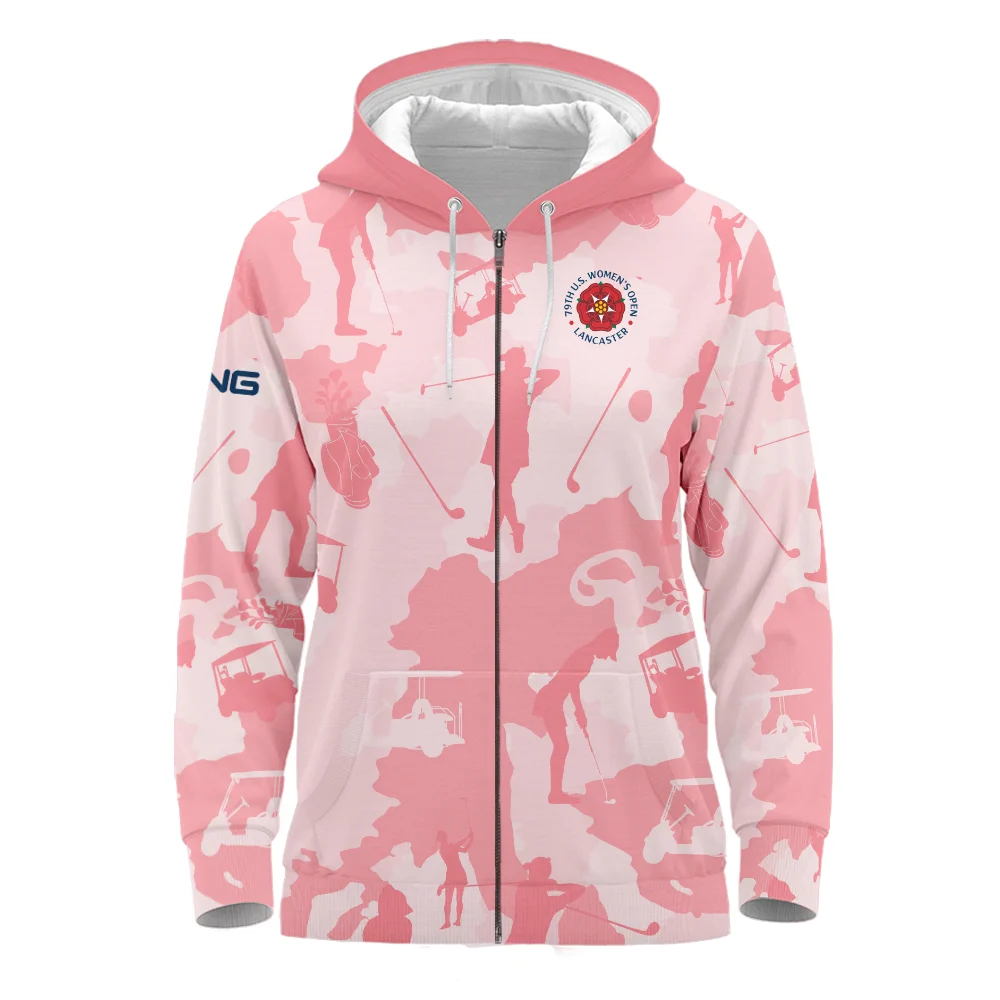 Camo Pink Color 79th U.S. Women’s Open Lancaster Ping Quarter-Zip Jacket Golf Sport All Over Print Quarter-Zip Jacket