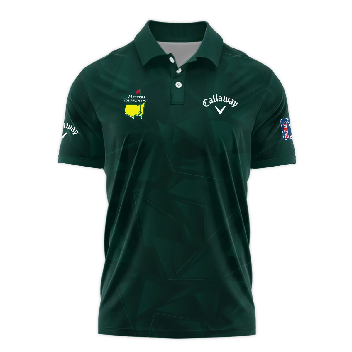 Dark Green Abstract Sport Masters Tournament Callaway Long Polo Shirt Style Classic Long Polo Shirt For Men
