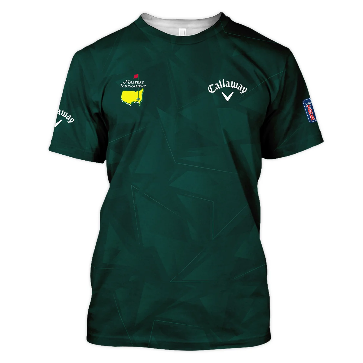Dark Green Abstract Sport Masters Tournament Callaway Zipper Polo Shirt Style Classic Zipper Polo Shirt For Men