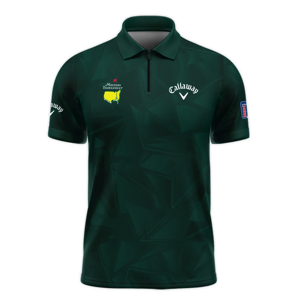 Dark Green Abstract Sport Masters Tournament Callaway Vneck Long Polo Shirt Style Classic Long Polo Shirt For Men