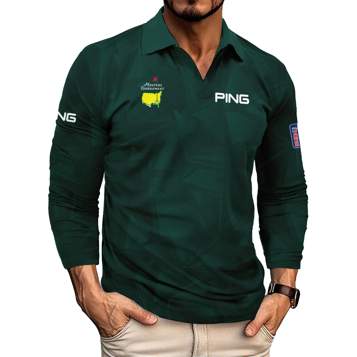 Dark Green Abstract Sport Masters Tournament Ping Zipper Hoodie Shirt Style Classic Zipper Hoodie Shirt