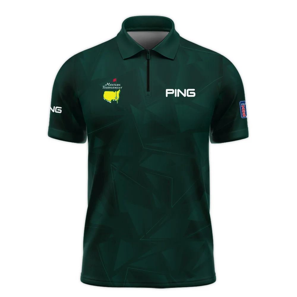 Dark Green Abstract Sport Masters Tournament Ping Long Polo Shirt Style Classic Long Polo Shirt For Men