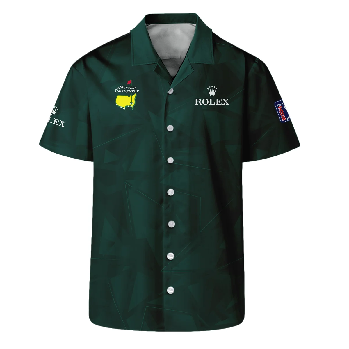 Dark Green Abstract Sport Masters Tournament Rolex Long Polo Shirt Style Classic Long Polo Shirt For Men