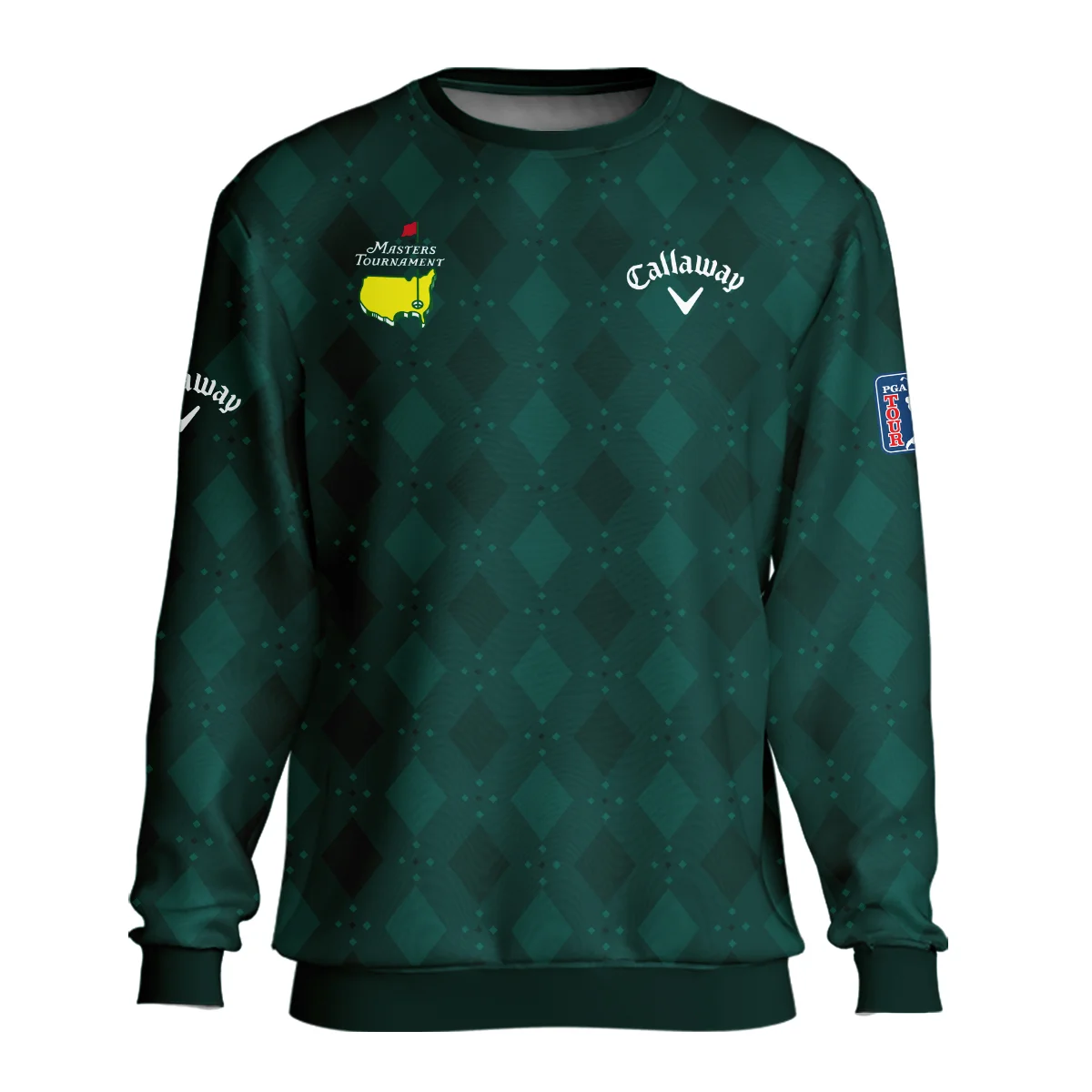 Dark Green Argyle Plaid Pattern Golf Masters Tournament Callaway Zipper Hoodie Shirt Style Classic Zipper Hoodie Shirt