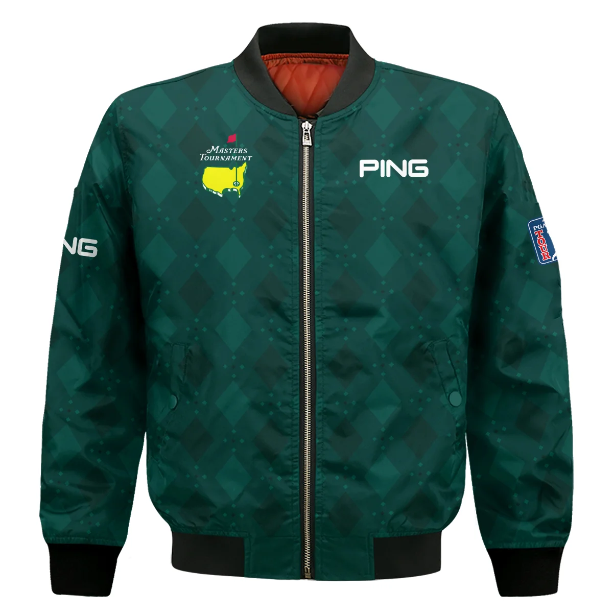 Stars Dark Green Golf Masters Tournament Ping Vneck Long Polo Shirt Style Classic Long Polo Shirt For Men