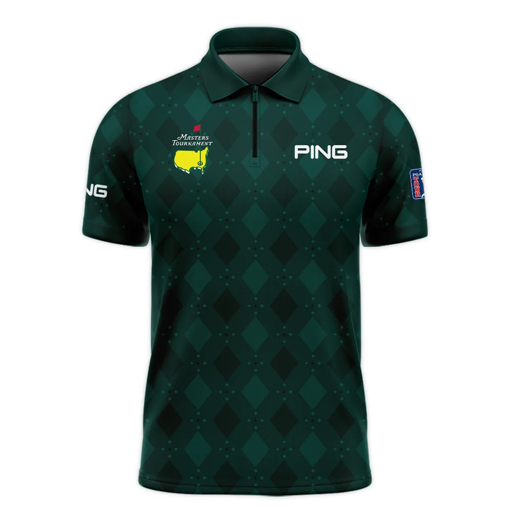 Dark Green Argyle Plaid Pattern Golf Masters Tournament Ping Zipper Hoodie Shirt Style Classic Zipper Hoodie Shirt