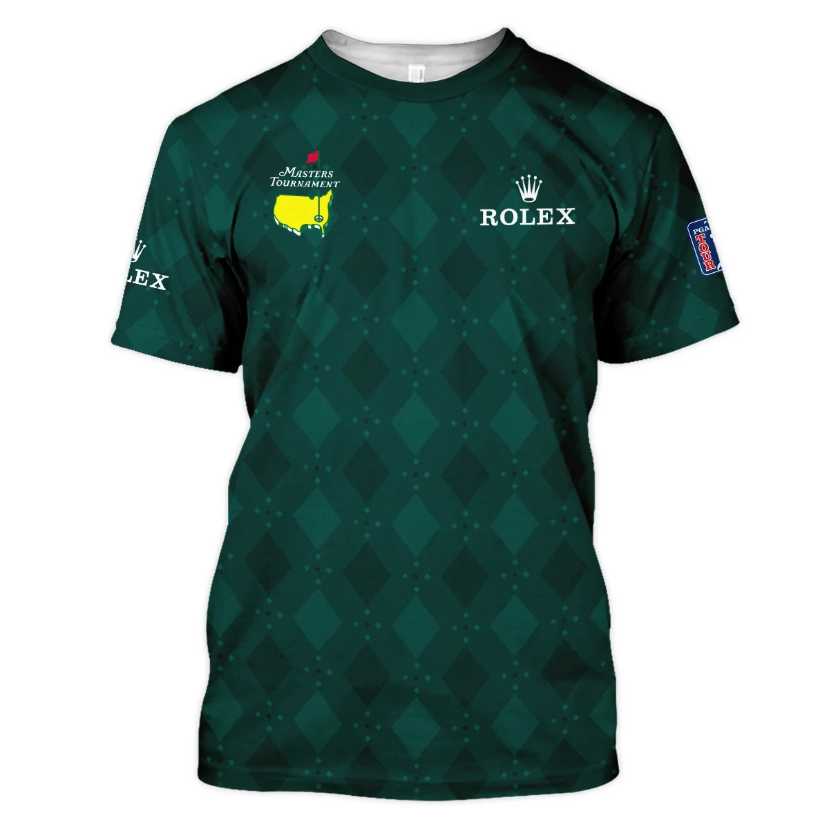 Stars Dark Green Golf Masters Tournament Rolex Vneck Polo Shirt Style Classic Polo Shirt For Men