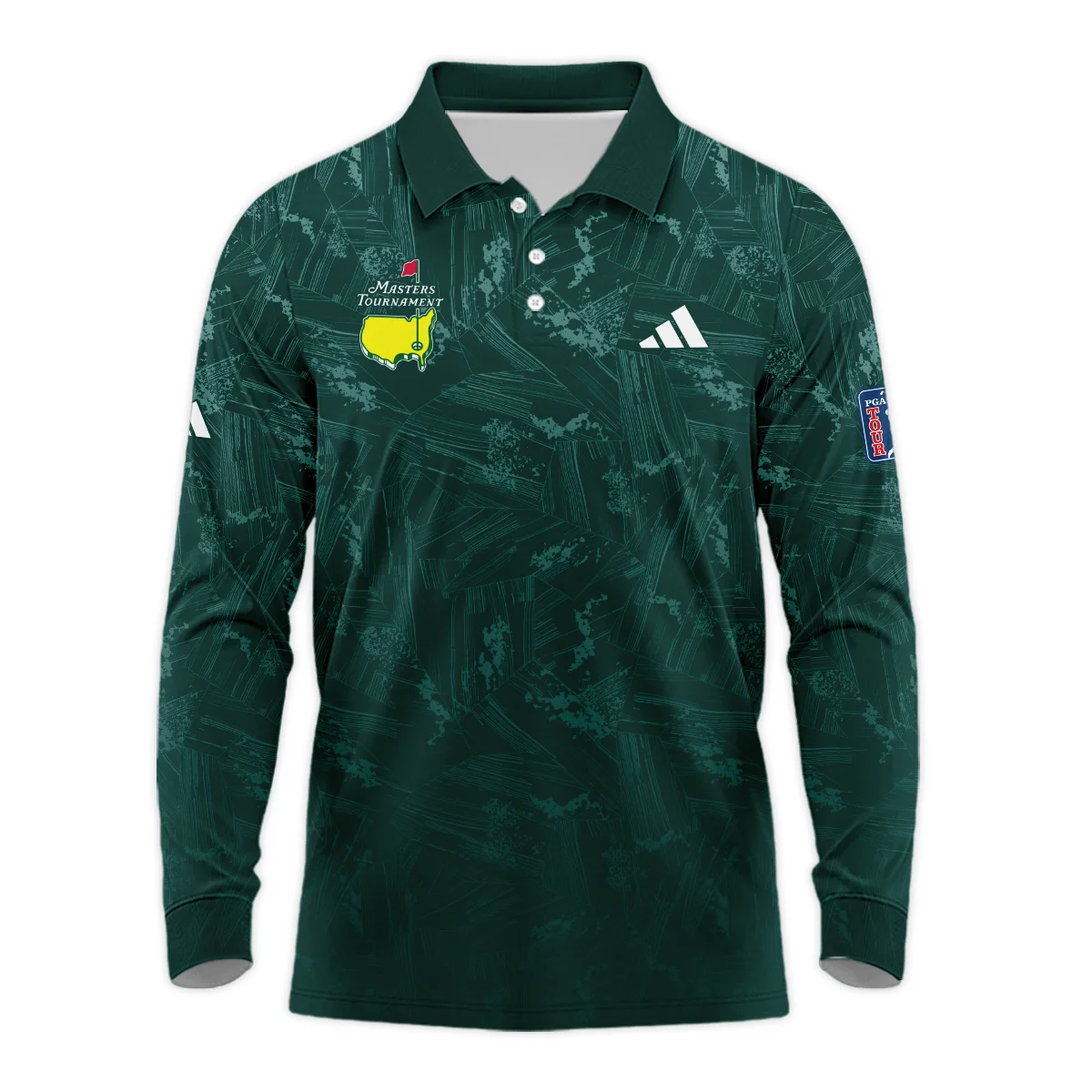 Dark Green Background Masters Tournament Adidas Style Classic, Short Sleeve Polo Shirts Quarter-Zip Casual Slim Fit Mock Neck Basic