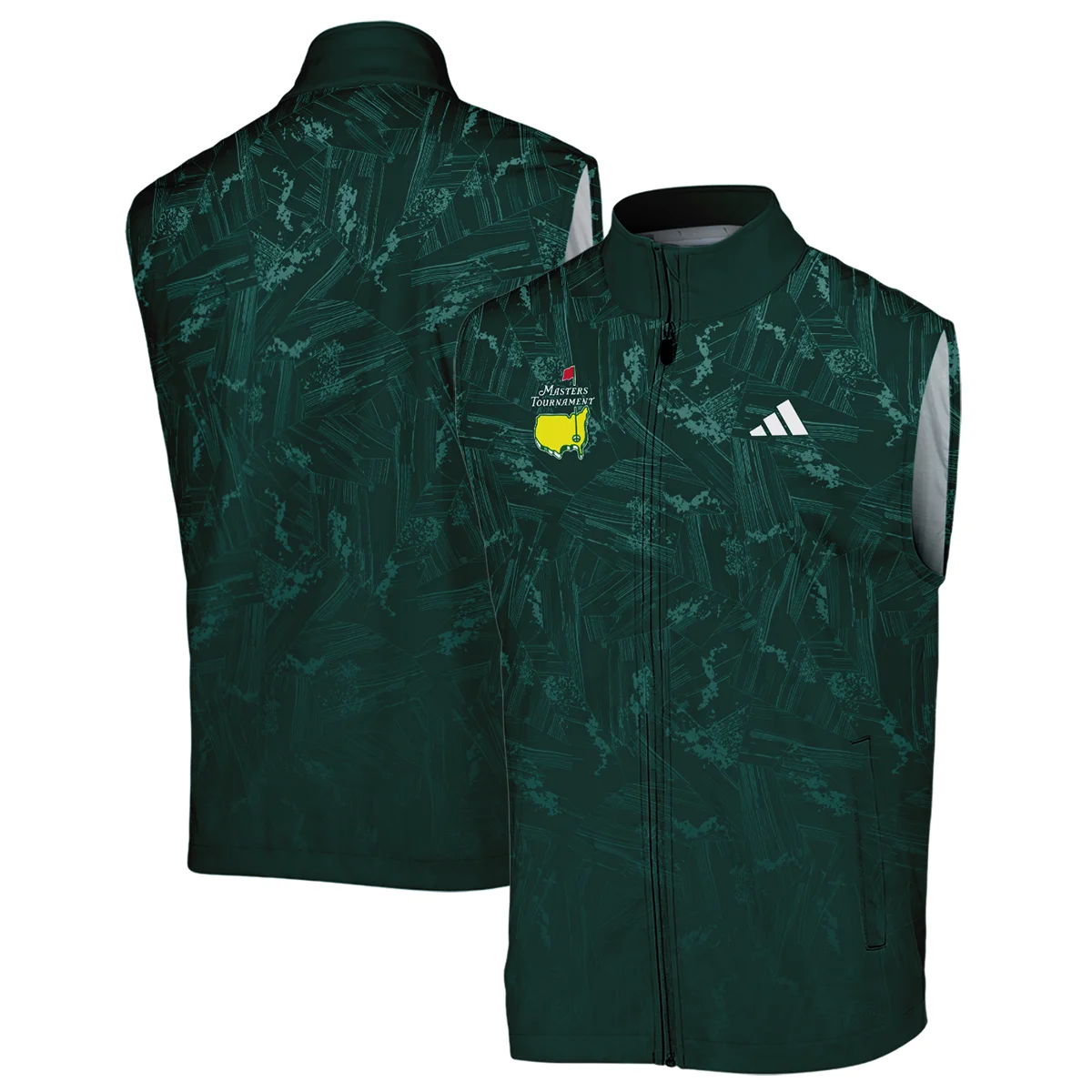 Dark Green Background Masters Tournament Adidas Zipper Hoodie Shirt Style Classic Zipper Hoodie Shirt