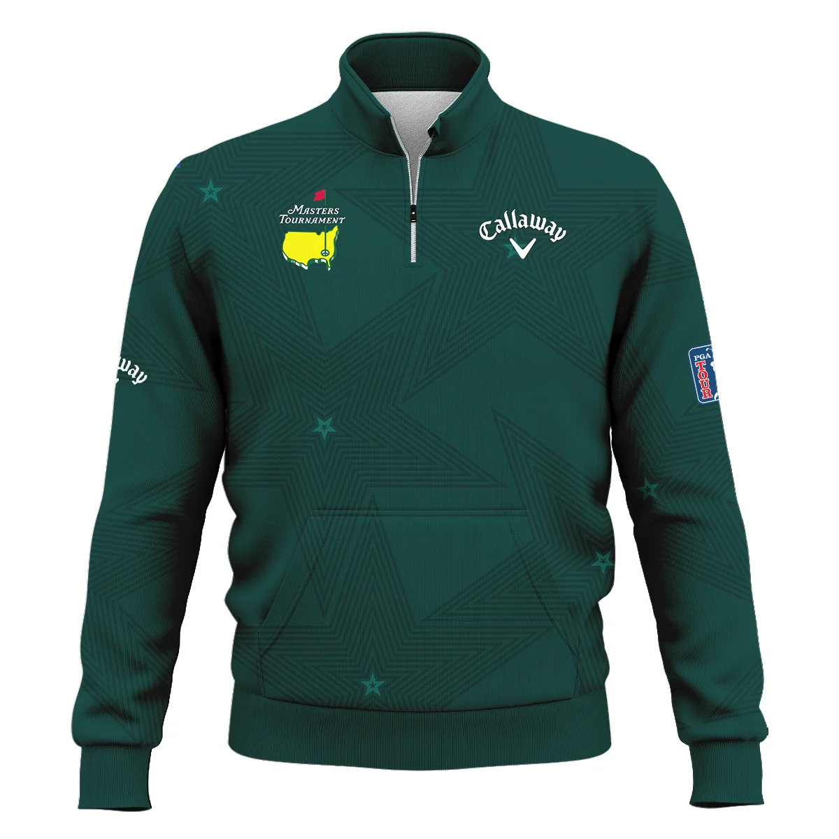Dark Green Background Masters Tournament Callaway Style Classic Quarter Zipped Sweatshirt