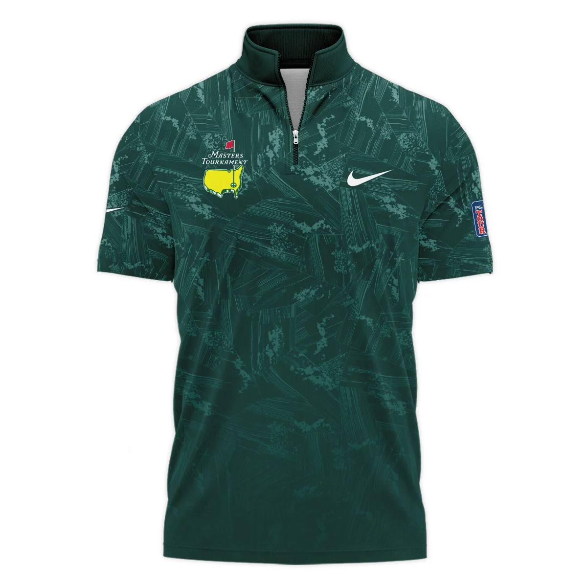 Dark Green Background Masters Tournament Nike Style Classic, Short Sleeve Polo Shirts Quarter-Zip Casual Slim Fit Mock Neck Basic