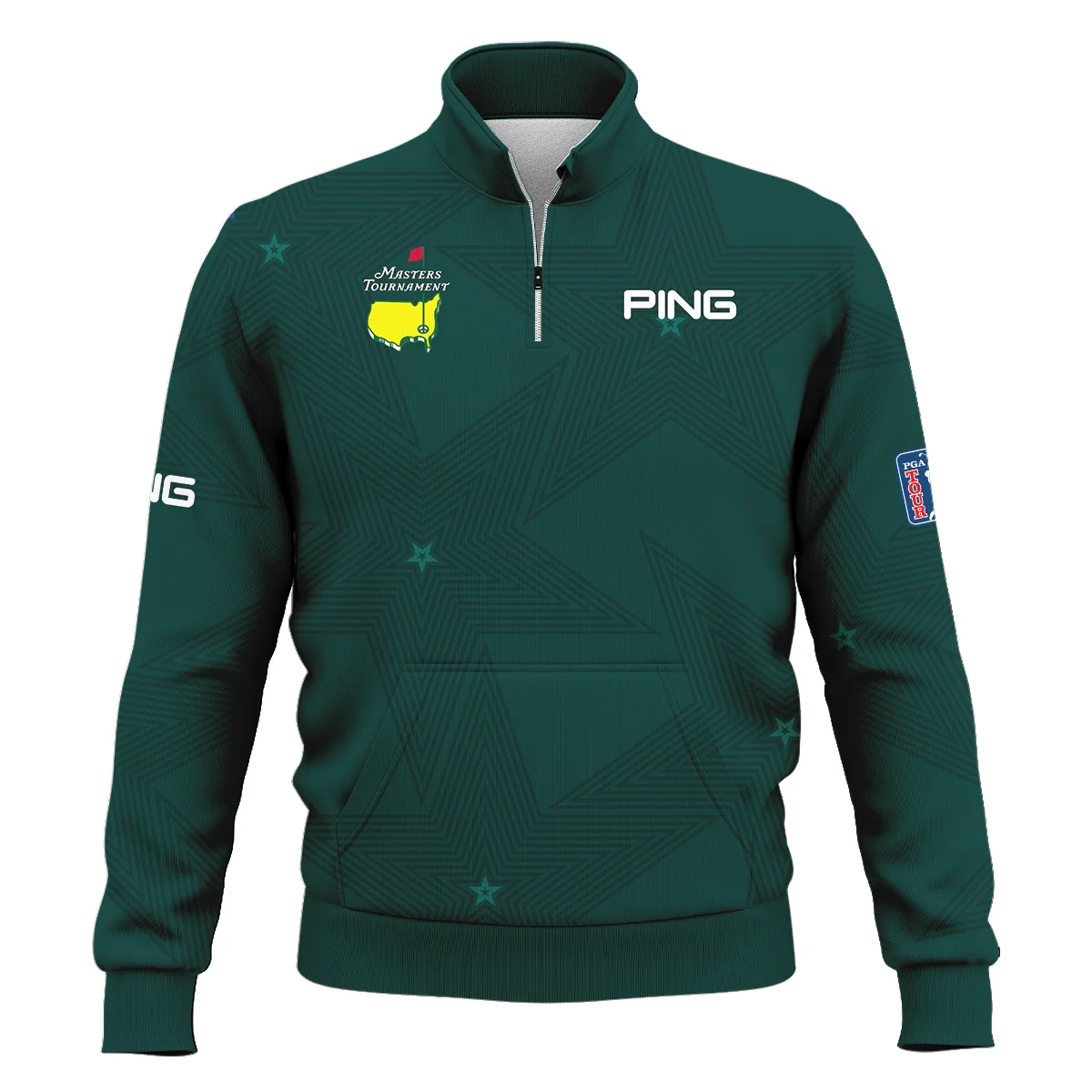 Dark Green Background Masters Tournament Ping Style Classic Quarter Zipped Sweatshirt