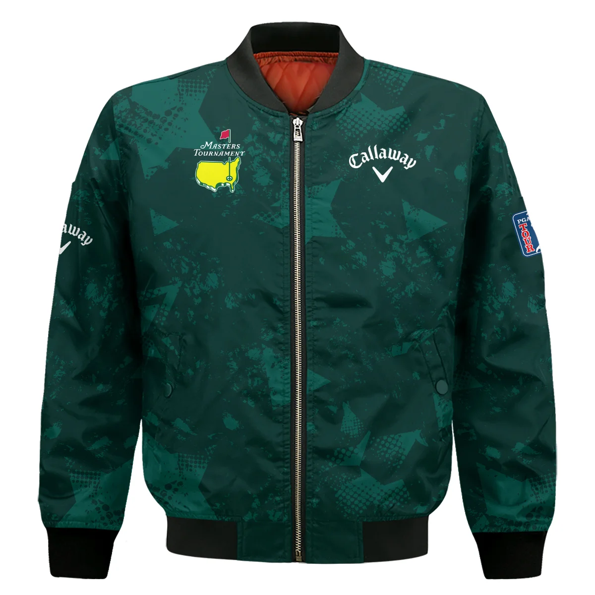 Dark Green Grunge Stars Pattern Golf Masters Tournament Callaway Bomber Jacket Style Classic Bomber Jacket