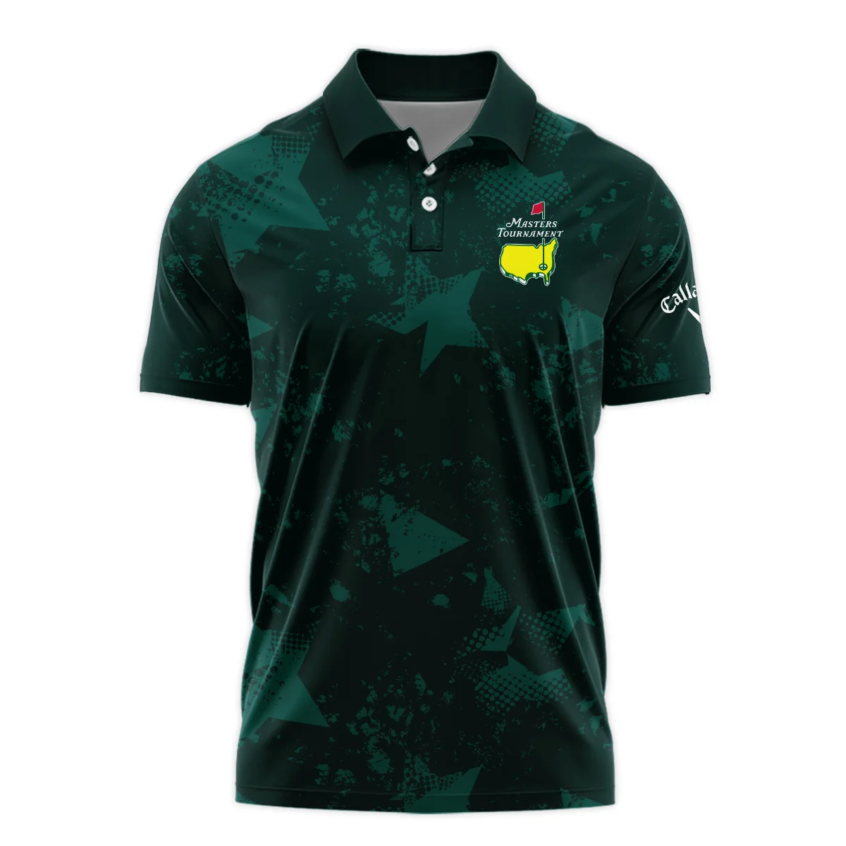 Dark Green Grunge Stars Pattern Golf Masters Tournament Callaway Polo Shirt Style Classic Polo Shirt For Men