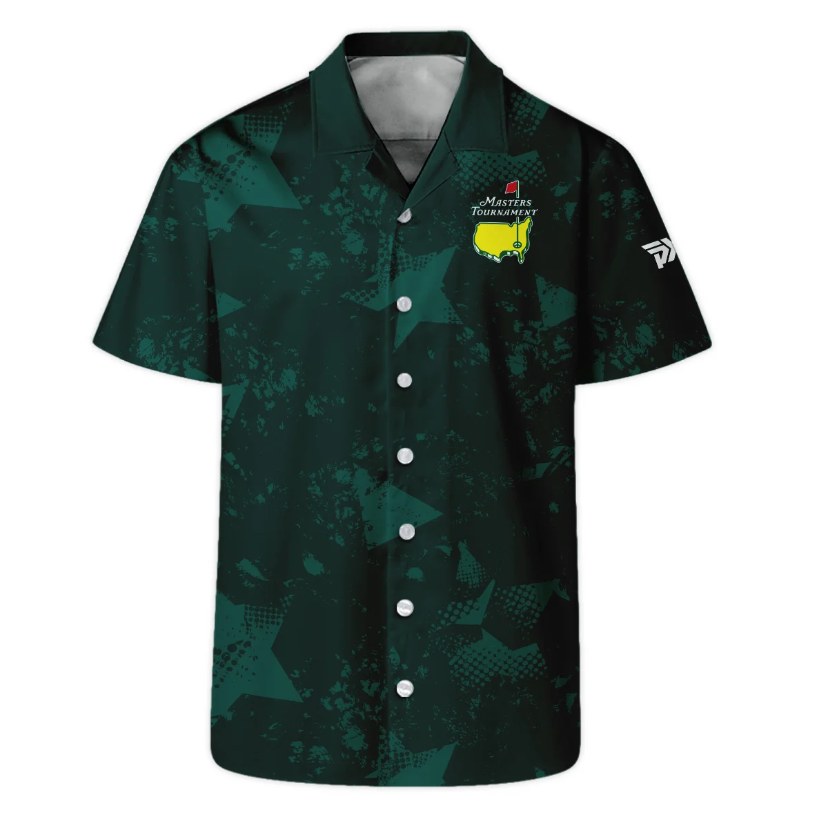 Dark Green Grunge Stars Pattern Golf Masters Tournament Hawaiian Shirt Style Classic Oversized Hawaiian Shirt
