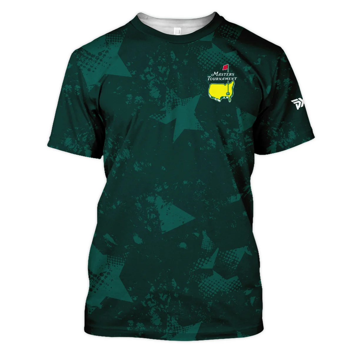 Dark Green Grunge Stars Pattern Golf Masters Tournament Polo Shirt Style Classic Polo Shirt For Men