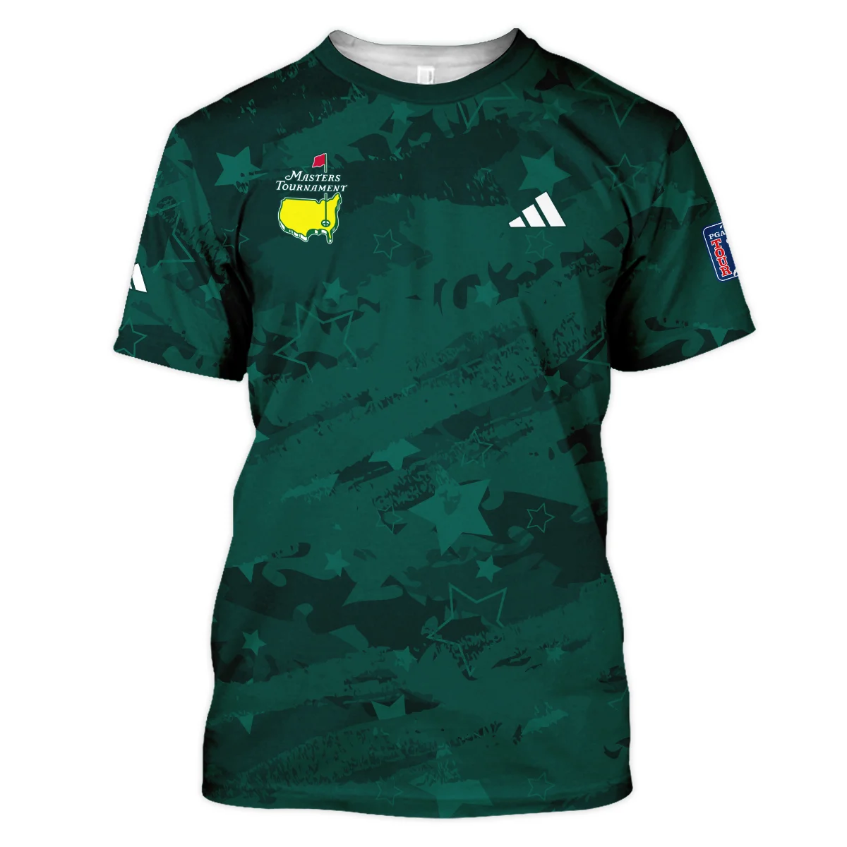 Dark Green Stars Pattern Grunge Background Masters Tournament Adidas Vneck Polo Shirt Style Classic Polo Shirt For Men