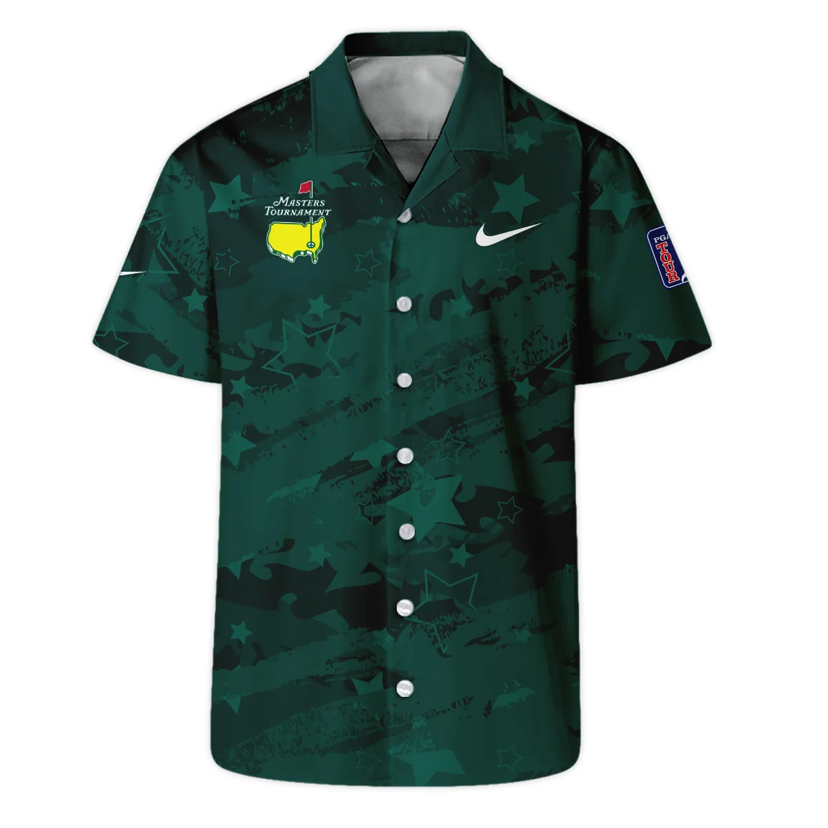 Dark Green Stars Pattern Grunge Background Masters Tournament Nike Hawaiian Shirt Style Classic Oversized Hawaiian Shirt