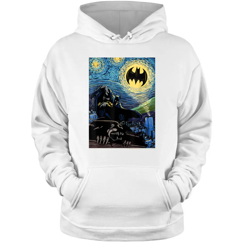 Dc Comics Batman Starry Night Style Painting Pullover Hoodie