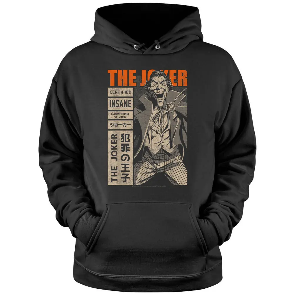 Dc Comics The Joker Certified Insane Pullover Hoodie