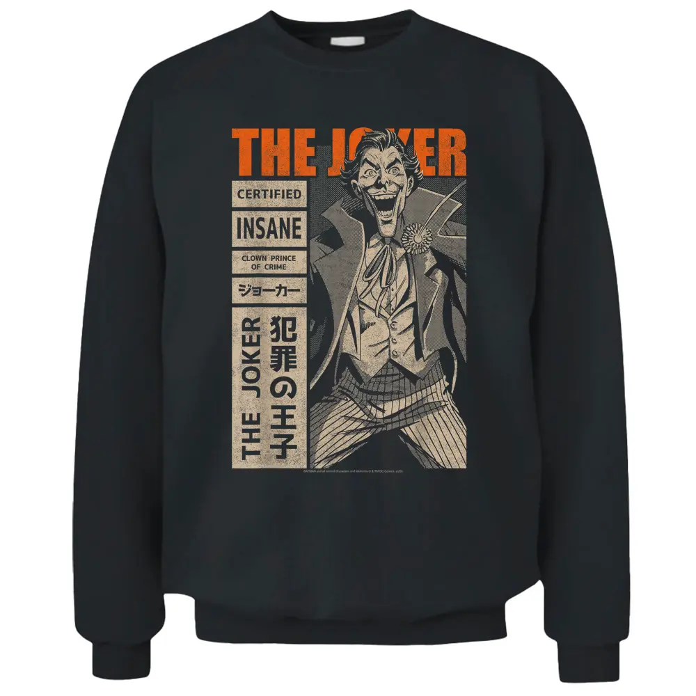 Dc Comics The Joker Certified Insane Pullover Sweatshirt