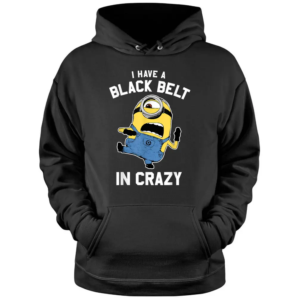 Despicable Me Minions Black Belt In Crazy Pullover Hoodie