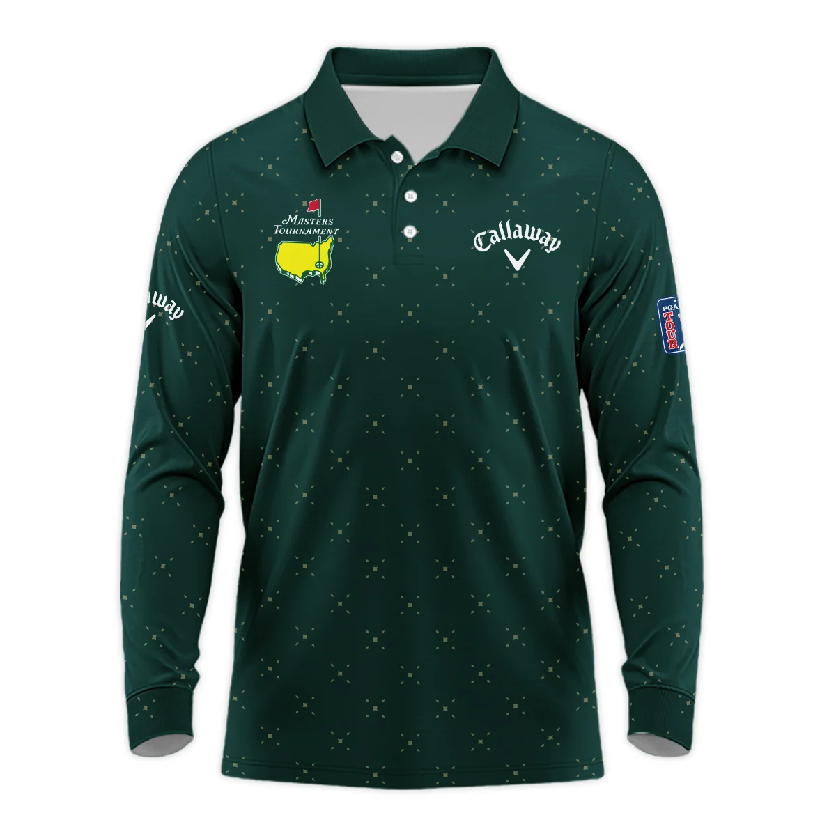 Diamond Shapes With Geometric Pattern Masters Tournament Callaway Long Polo Shirt Style Classic Long Polo Shirt For Men