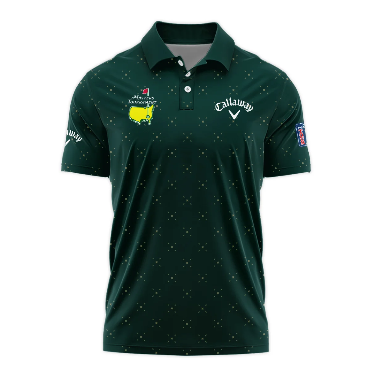 Diamond Shapes With Geometric Pattern Masters Tournament Callaway Vneck Polo Shirt Style Classic Polo Shirt For Men