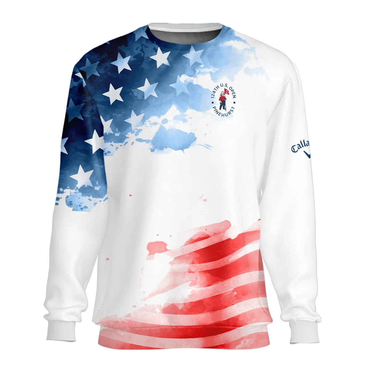 Golf 124th U.S. Open Pinehurst Callaway Unisex Sweatshirt US Flag Watercolor Golf Sports All Over Print Sweatshirt