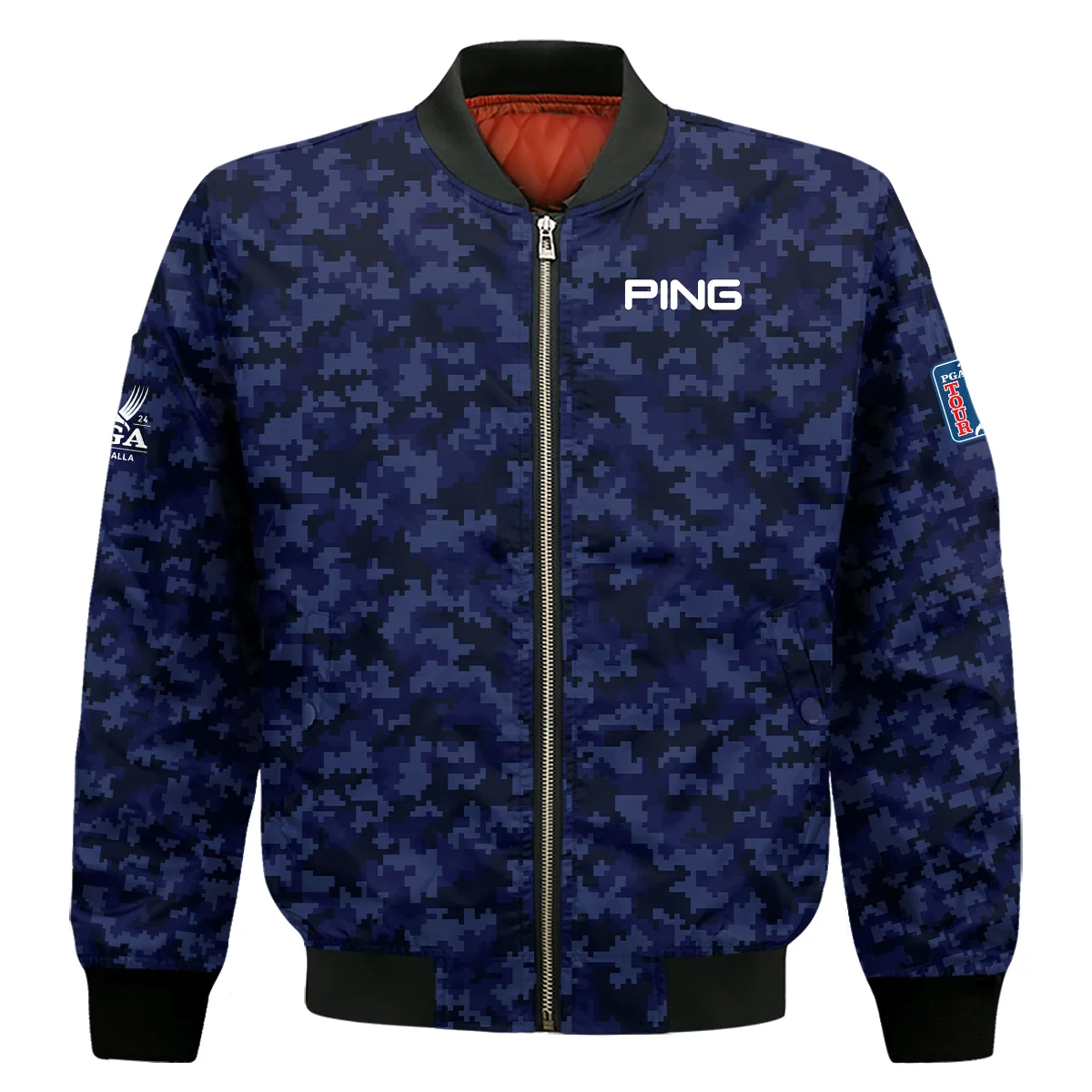 Golf 2024 PGA Championship Ping Bomber Jacket Blue Camouflage Pattern Sport All Over Print Bomber Jacket