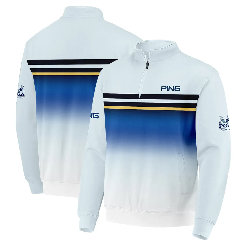 Golf 2024 PGA Championship Ping Polo Shirt Sports Light Blue Black Stripe All Over Print Polo Shirt For Men