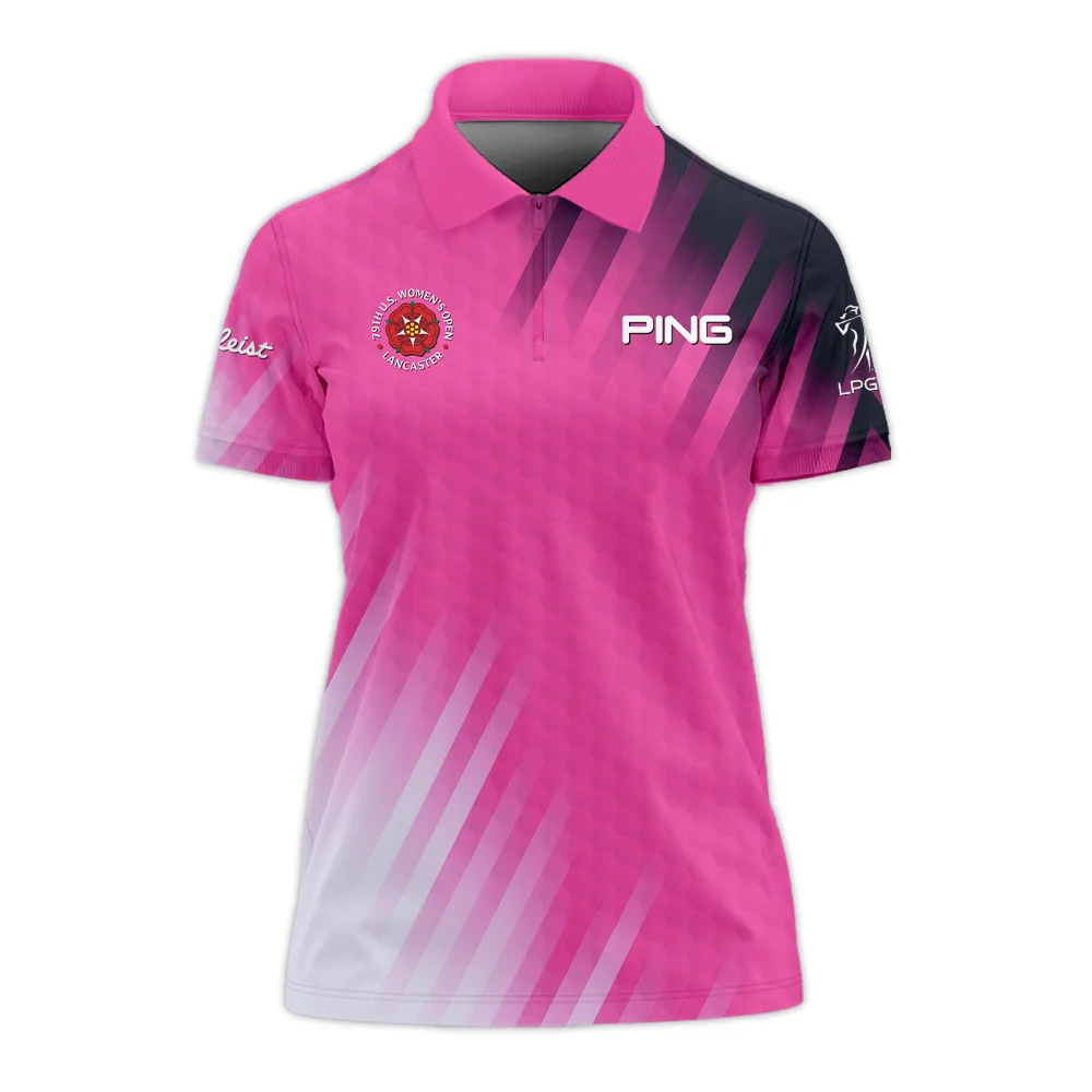 Golf 79th U.S. Women’s Open Lancaster Ping Zipper Polo Shirt Pink Color All Over Print Zipper Polo Shirt For Woman