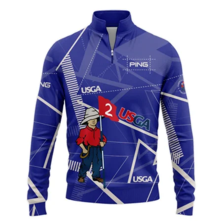 Golf Abstract Line Pattern 124th U.S. Open Pinehurst Ping Quarter-Zip Jacket Style Classic