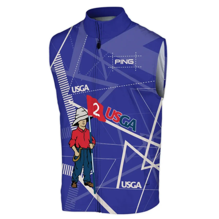 Golf Abstract Line Pattern 124th U.S. Open Pinehurst Ping Sleeveless Jacket Style Classic