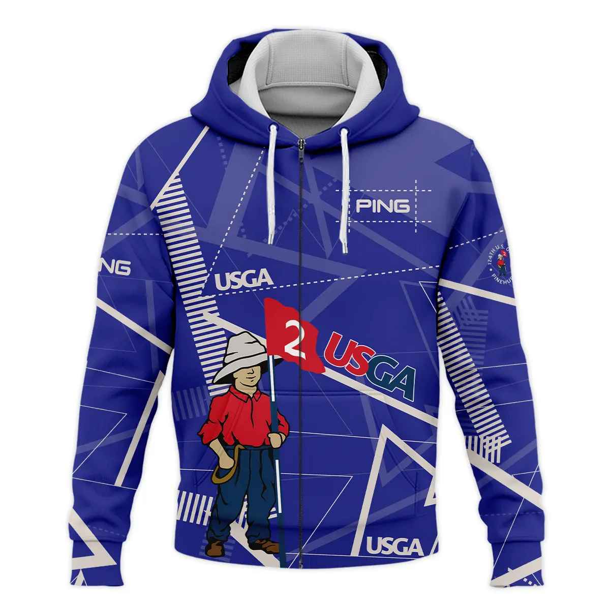 Golf Abstract Line Pattern 124th U.S. Open Pinehurst Ping Zipper Hoodie Shirt Style Classic