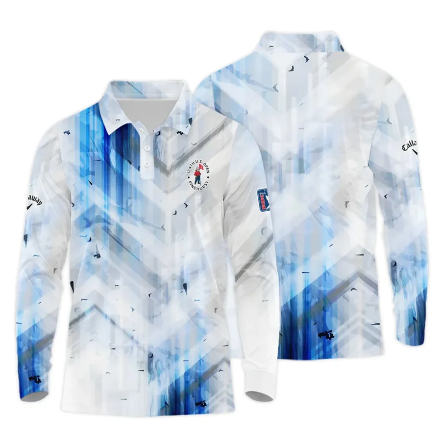 Golf Abstract Pattern 124th U.S. Open Pinehurst Callaway Long Polo Shirt Style Classic