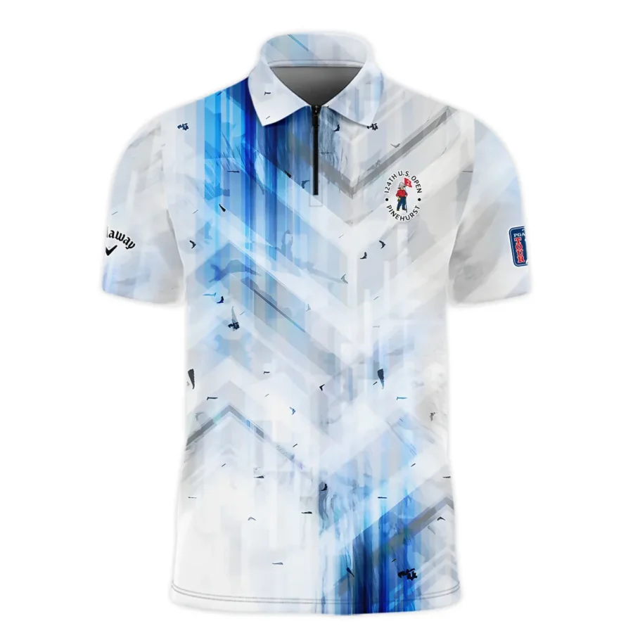 Golf Abstract Pattern 124th U.S. Open Pinehurst Callaway Zipper Polo Shirt Style Classic