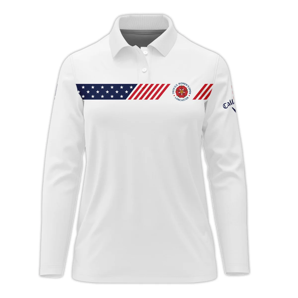 Golf American Flag White Callaway 79th U.S. Women’s Open Lancaster Sleeveless Polo Shirt