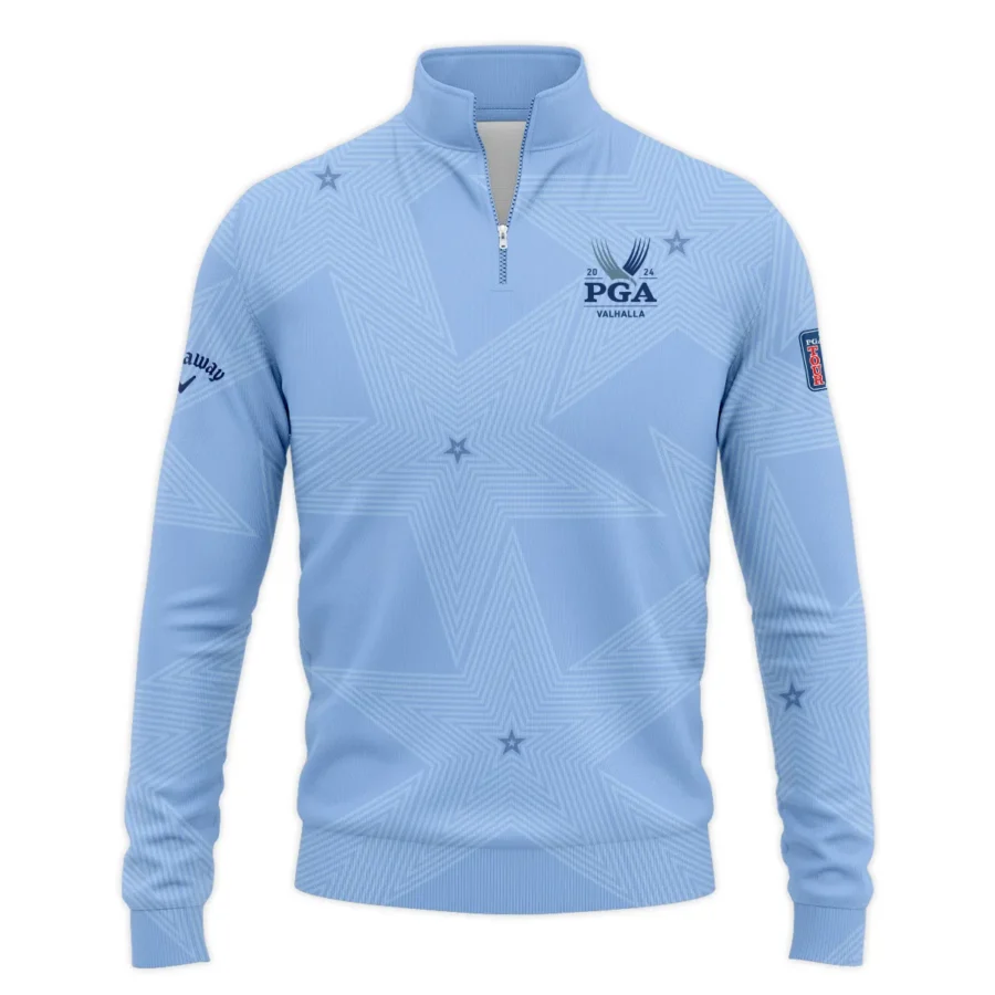 Golf Blue Color Star Pattern 2024 PGA Championship Valhalla Callaway Quarter-Zip Jacket Style Classic