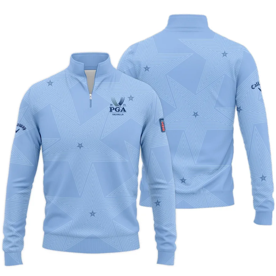 Golf Blue Color Star Pattern 2024 PGA Championship Valhalla Callaway Quarter-Zip Jacket Style Classic