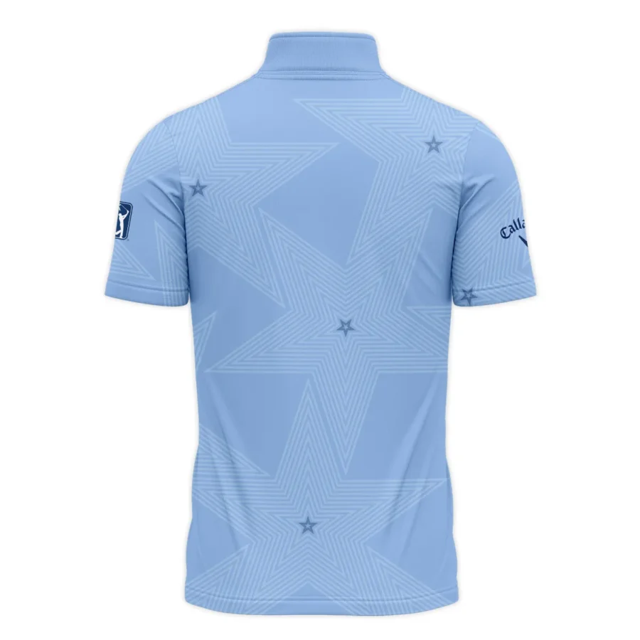 Golf Blue Color Star Pattern 2024 PGA Championship Valhalla Callaway Quarter-Zip Polo Shirt