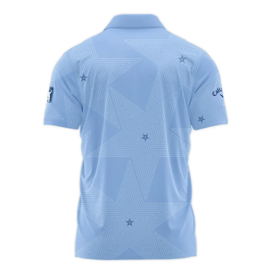 Golf Blue Color Star Pattern 2024 PGA Championship Valhalla Callaway Zipper Polo Shirt Style Classic