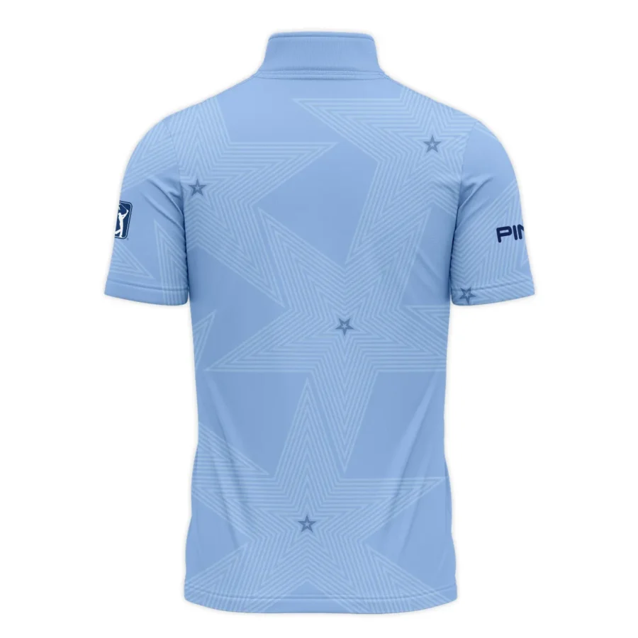 Golf Blue Color Star Pattern 2024 PGA Championship Valhalla Ping Quarter-Zip Polo Shirt