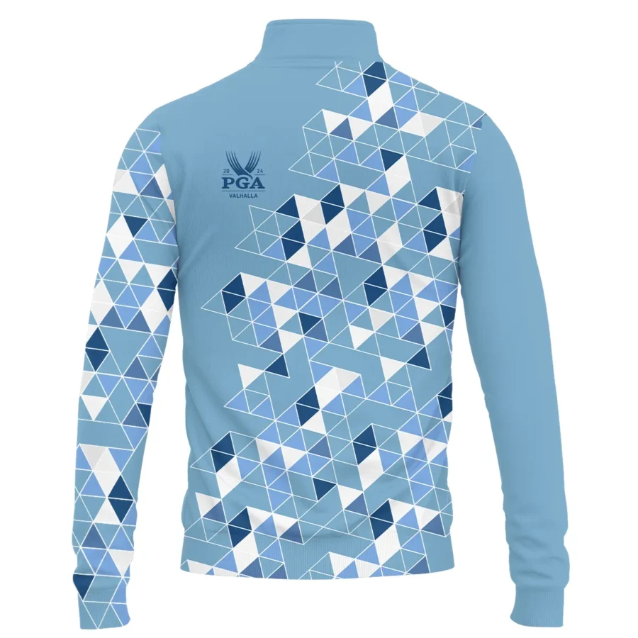 Golf Blue Geometric Mosaic Pattern 2024 PGA Championship Valhalla Callaway Quarter-Zip Jacket Style Classic