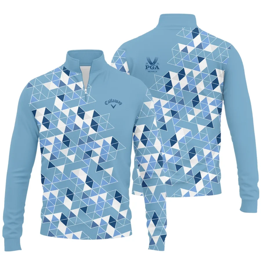 Golf Blue Geometric Mosaic Pattern 2024 PGA Championship Valhalla Callaway Quarter-Zip Jacket Style Classic