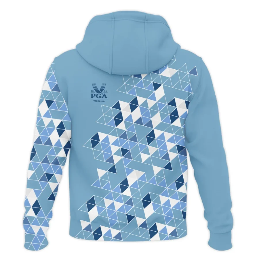 Golf Blue Geometric Mosaic Pattern 2024 PGA Championship Valhalla Callaway Zipper Hoodie Shirt Style Classic