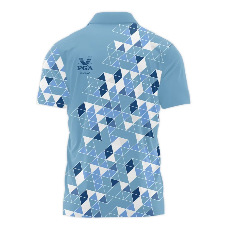 Golf Blue Geometric Mosaic Pattern 2024 PGA Championship Valhalla Ping Polo Shirt Style Classic