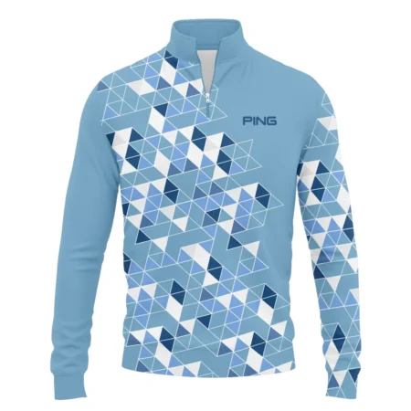 Golf Blue Geometric Mosaic Pattern 2024 PGA Championship Valhalla Ping Quarter-Zip Jacket Style Classic