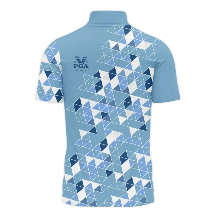 Golf Blue Geometric Mosaic Pattern 2024 PGA Championship Valhalla Ping Quarter-Zip Polo Shirt